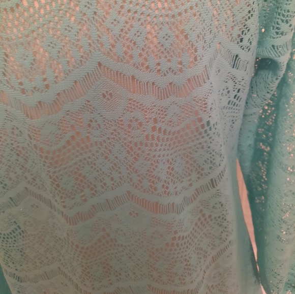 New directions seafoam lace top blouse sz medium - Picture 5 of 5